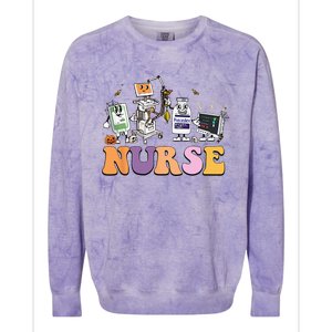 Halloween Nurse Icu Nicu Nurse Er Rn Picu Nursing Colorblast Crewneck Sweatshirt