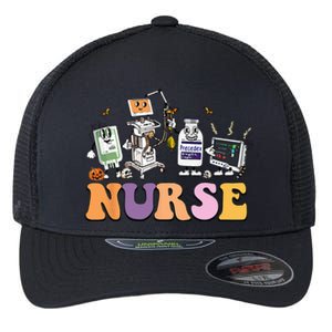 Halloween Nurse Icu Nicu Nurse Er Rn Picu Nursing Flexfit Unipanel Trucker Cap