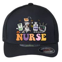 Halloween Nurse Icu Nicu Nurse Er Rn Picu Nursing Flexfit Unipanel Trucker Cap