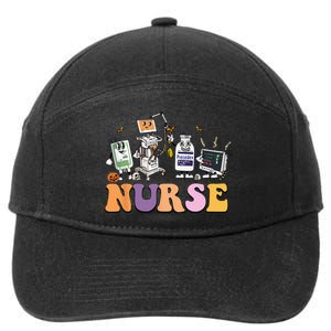 Halloween Nurse Icu Nicu Nurse Er Rn Picu Nursing 7-Panel Snapback Hat