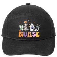 Halloween Nurse Icu Nicu Nurse Er Rn Picu Nursing 7-Panel Snapback Hat