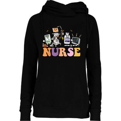 Halloween Nurse Icu Nicu Nurse Er Rn Picu Nursing Womens Funnel Neck Pullover Hood