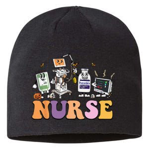 Halloween Nurse Icu Nicu Nurse Er Rn Picu Nursing Sustainable Beanie