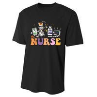 Halloween Nurse Icu Nicu Nurse Er Rn Picu Nursing Performance Sprint T-Shirt