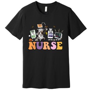 Halloween Nurse Icu Nicu Nurse Er Rn Picu Nursing Premium T-Shirt