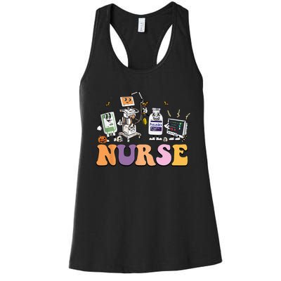 Halloween Nurse Icu Nicu Nurse Er Rn Picu Nursing Women's Racerback Tank