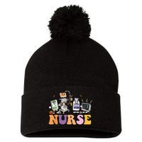 Halloween Nurse Icu Nicu Nurse Er Rn Picu Nursing Pom Pom 12in Knit Beanie