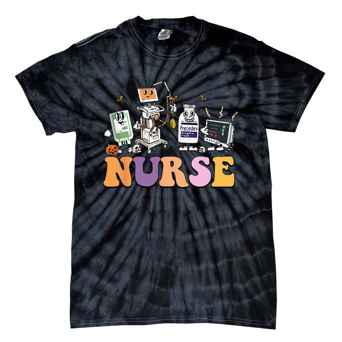 Halloween Nurse Icu Nicu Nurse Er Rn Picu Nursing Tie-Dye T-Shirt