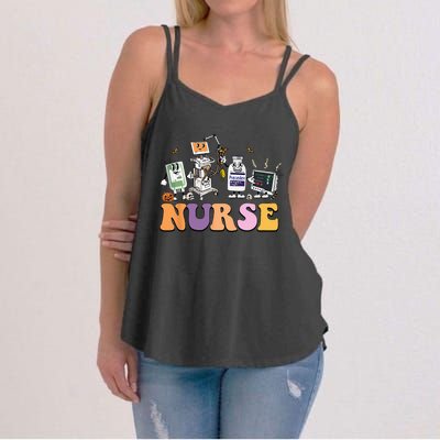 Halloween Nurse Icu Nicu Nurse Er Rn Picu Nursing Women's Strappy Tank