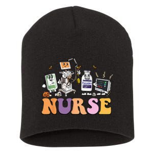 Halloween Nurse Icu Nicu Nurse Er Rn Picu Nursing Short Acrylic Beanie