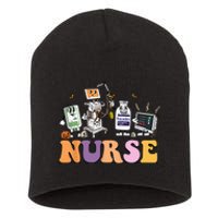 Halloween Nurse Icu Nicu Nurse Er Rn Picu Nursing Short Acrylic Beanie