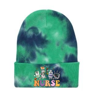 Halloween Nurse Icu Nicu Nurse Er Rn Picu Nursing Tie Dye 12in Knit Beanie