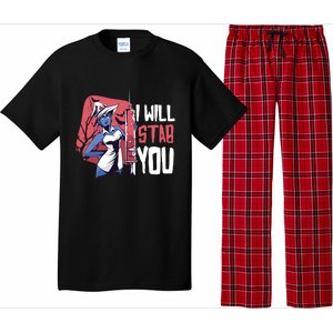 Halloween Nurse I Will Stab You Funny Scary Outfit Gift Pajama Set