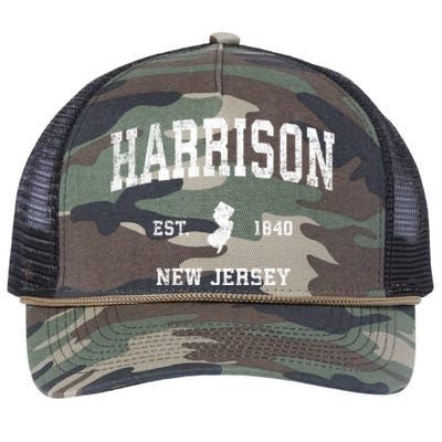 Harrison New Jersey Nj Vintage Sports Retro Rope Trucker Hat Cap