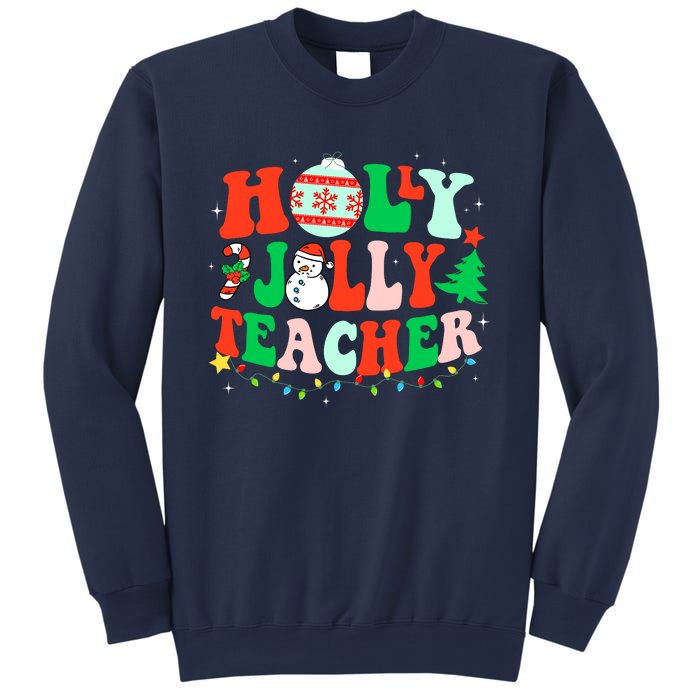 Holly N Jolly Santa Christmas Teacher Life Cute Xmas Holiday Sweatshirt