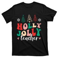 Holly N Jolly Santa Christmas Teacher Funny Xmas T-Shirt