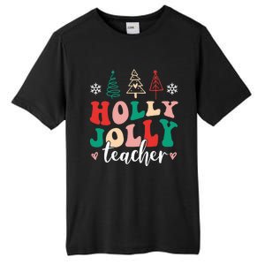 Holly N Jolly Santa Christmas Teacher Funny Xmas Tall Fusion ChromaSoft Performance T-Shirt