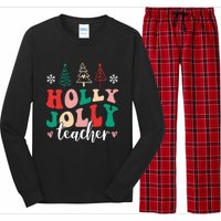 Holly N Jolly Santa Christmas Teacher Funny Xmas Long Sleeve Pajama Set