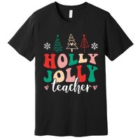 Holly N Jolly Santa Christmas Teacher Funny Xmas Premium T-Shirt