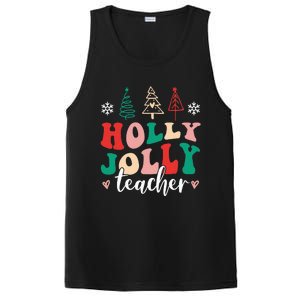 Holly N Jolly Santa Christmas Teacher Funny Xmas PosiCharge Competitor Tank