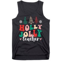 Holly N Jolly Santa Christmas Teacher Funny Xmas Tank Top