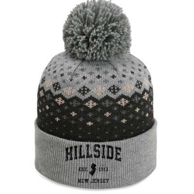 Hillside New Jersey Nj Vintage Established Sports Design The Baniff Cuffed Pom Beanie