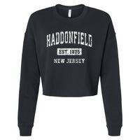 Haddonfield New Jersey Nj Vintage Sports Established Cropped Pullover Crew