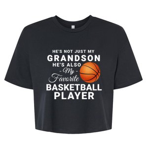 He's Not Just My Grandson He's Favorite Basketball Player Bella+Canvas Jersey Crop Tee