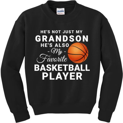 He's Not Just My Grandson He's Favorite Basketball Player Kids Sweatshirt