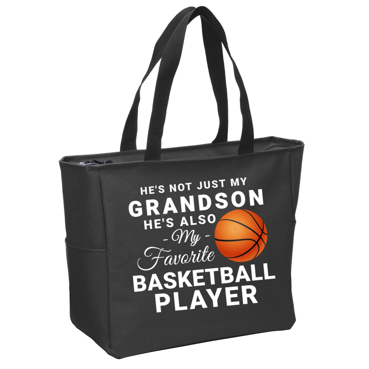 He's Not Just My Grandson He's Favorite Basketball Player Zip Tote Bag
