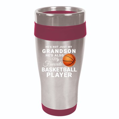 He's Not Just My Grandson He's Favorite Basketball Player 16oz Travel Tumbler