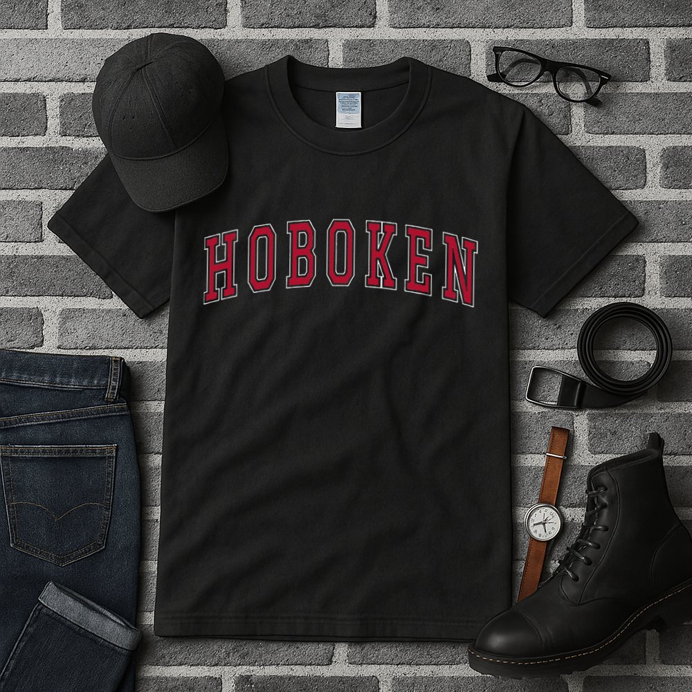 Hoboken New Jersey Souvenir Sport College Style Text Tall T-Shirt