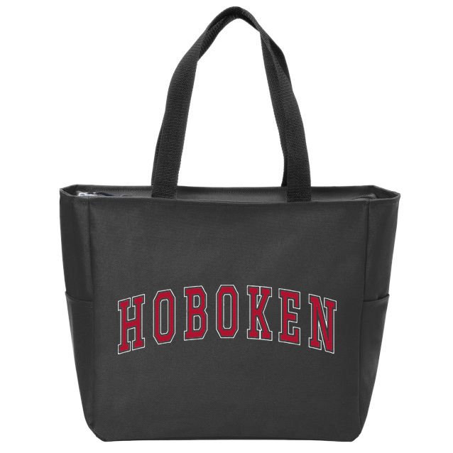 Hoboken New Jersey Souvenir Sport College Style Text Zip Tote Bag