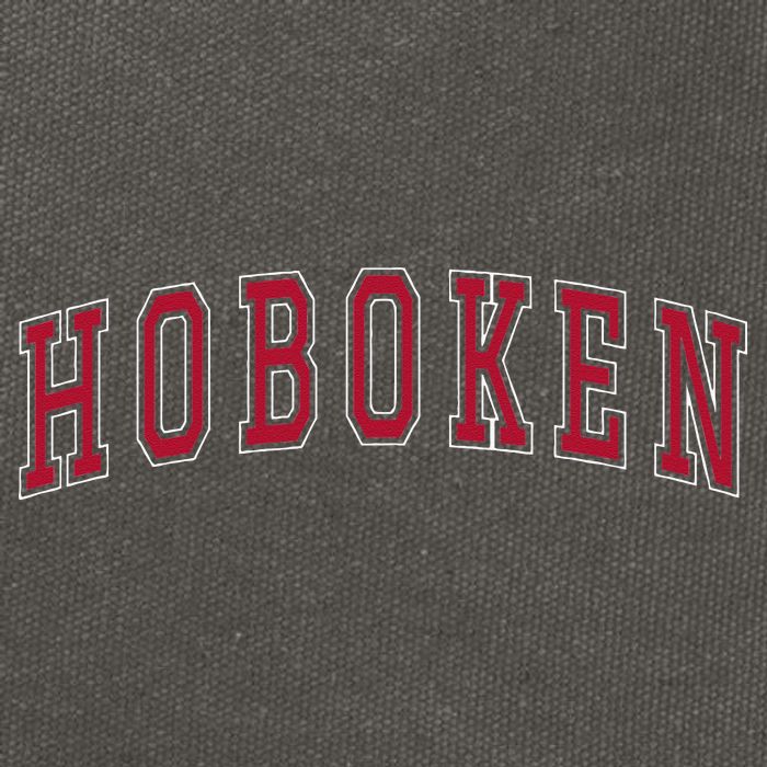 Hoboken New Jersey Souvenir Sport College Style Text Cotton Canvas Backpack