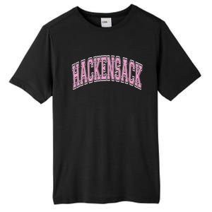 Hackensack New Jersey Nj Varsity Style Pink Text Cute Gift Tall Fusion ChromaSoft Performance T-Shirt