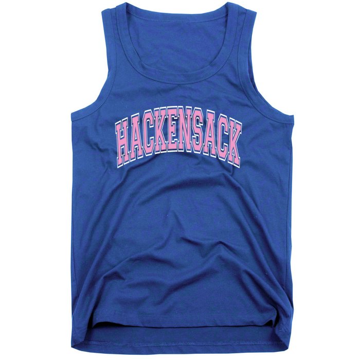 Hackensack New Jersey Nj Varsity Style Pink Text Cute Gift Tank Top