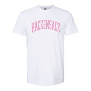 Hackensack New Jersey Nj Varsity Style Pink Text Cute Gift Softstyle CVC T-Shirt