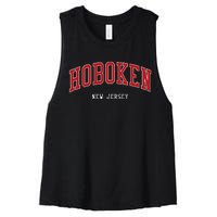 Hoboken New Jersey College University Style Women's Racerback Cropped Tank