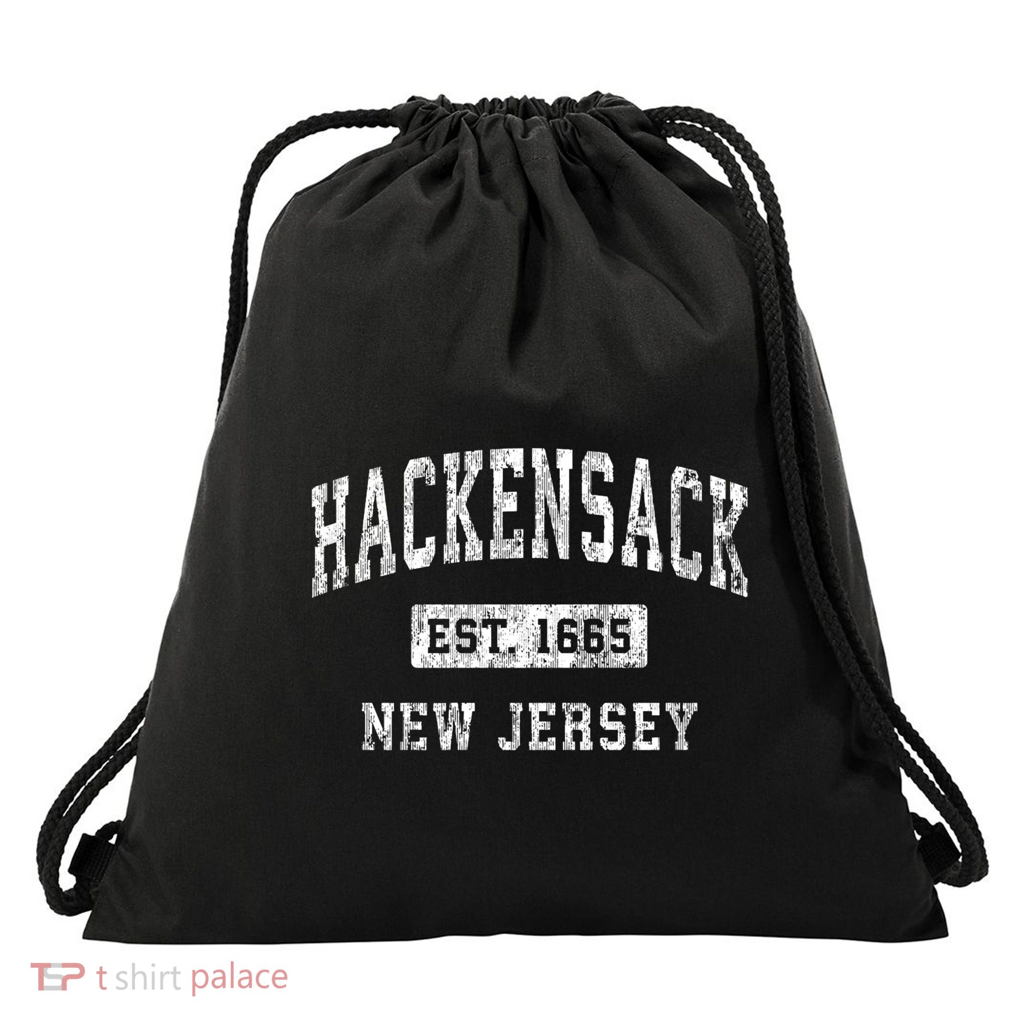 Hackensack New Jersey Nj Vintage Established Sports Drawstring Bag