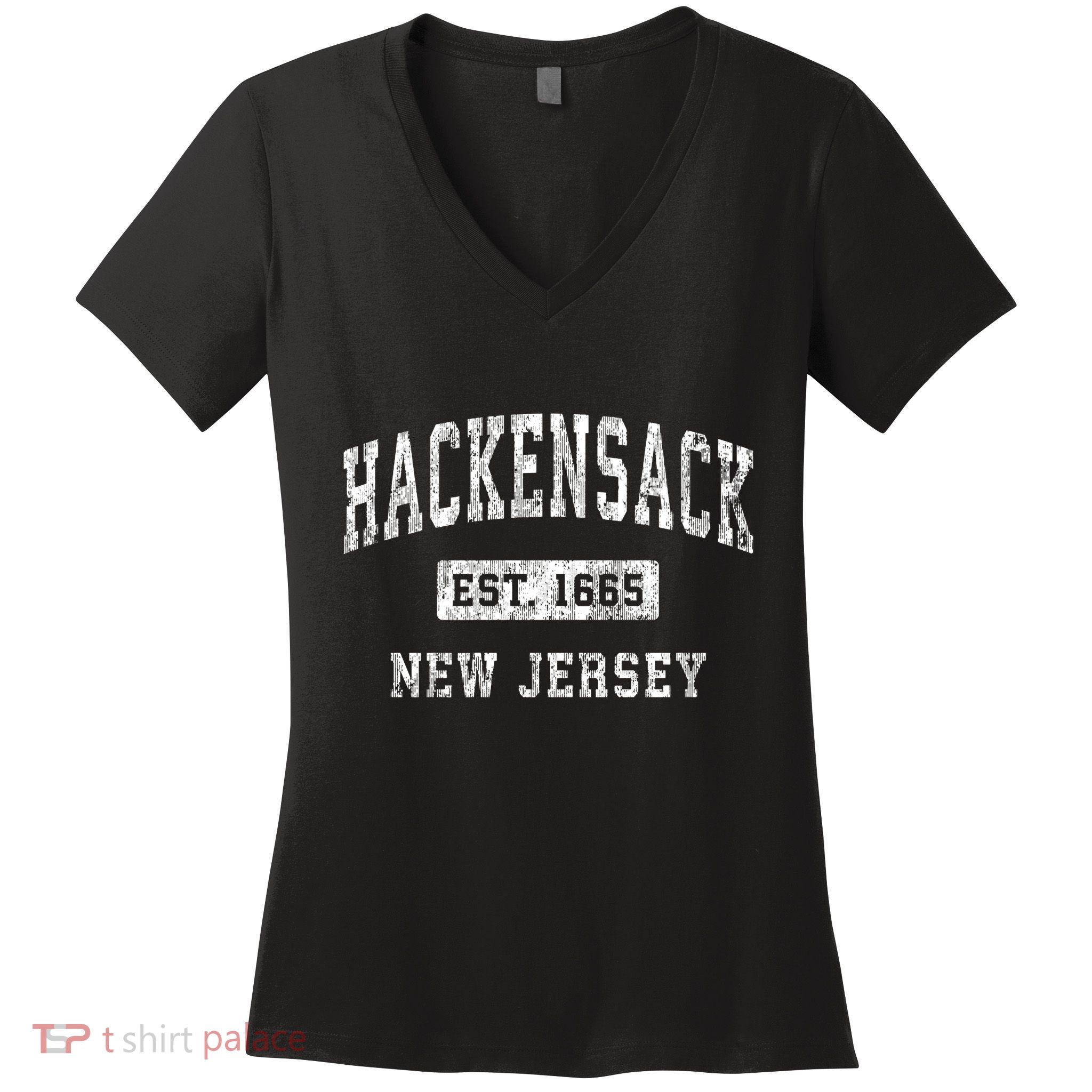 Hackensack New Jersey Nj Vintage Established Sports Women's V-Neck T-Shirt