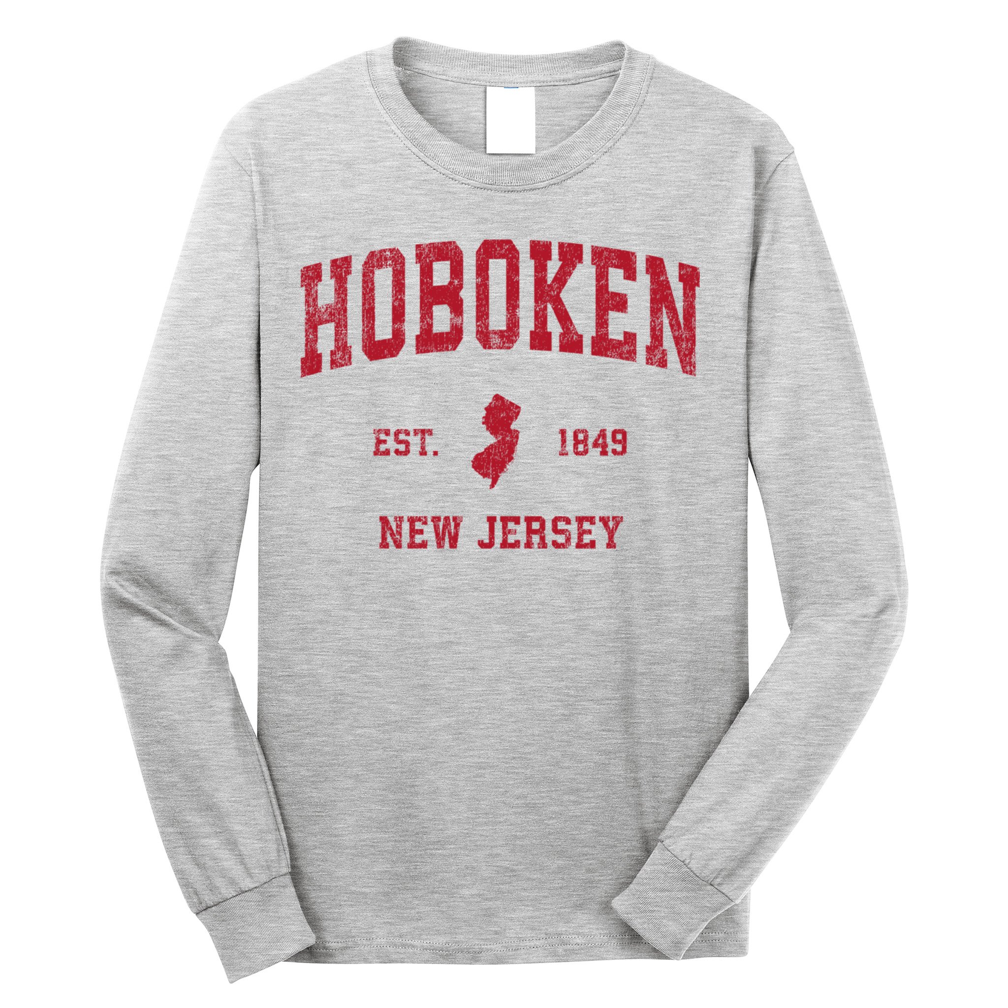 Hoboken New Jersey Nj Vintage Sports Long Sleeve Shirt