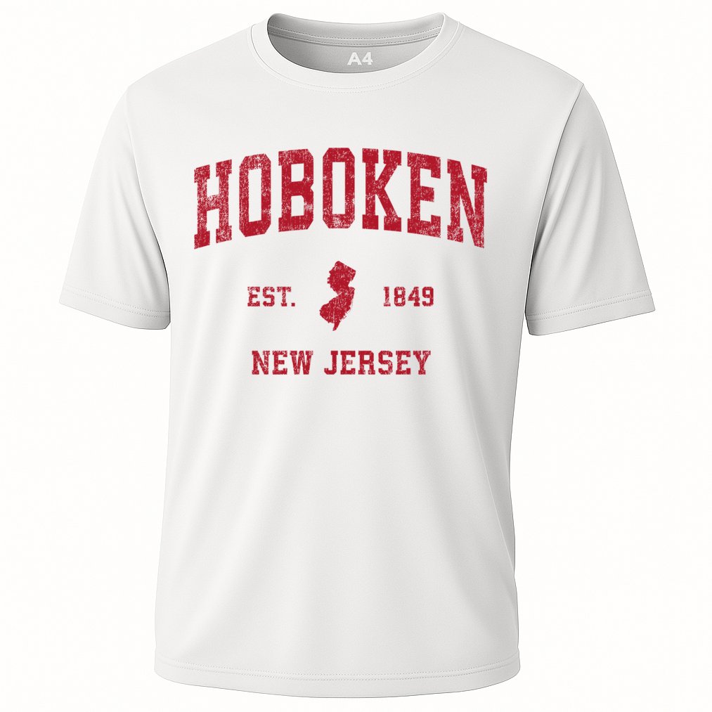 Hoboken New Jersey Nj Vintage Sports Cooling Performance Crew T-Shirt