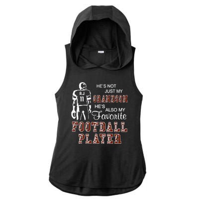 HeS Not Just My Grandson HeS Favorite Football Player Ladies PosiCharge Tri-Blend Wicking Draft Hoodie Tank