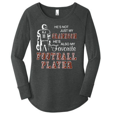 HeS Not Just My Grandson HeS Favorite Football Player Women's Perfect Tri Tunic Long Sleeve Shirt