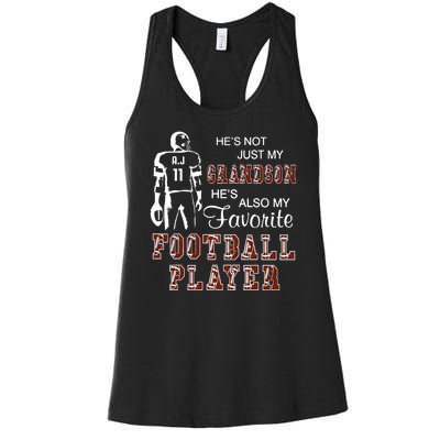 HeS Not Just My Grandson HeS Favorite Football Player Women's Racerback Tank