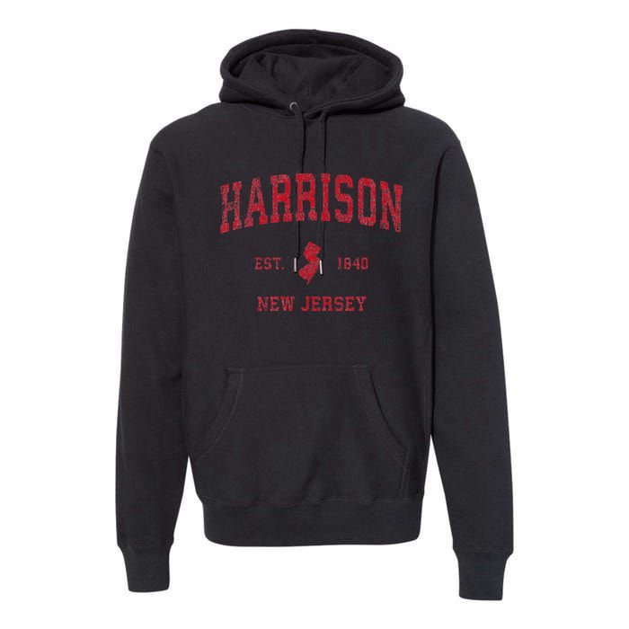 Harrison New Jersey Nj Vintage Sports Design Premium Hoodie