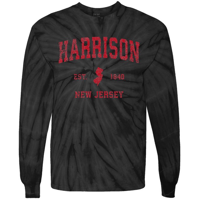 Harrison New Jersey Nj Vintage Sports Design Tie-Dye Long Sleeve Shirt