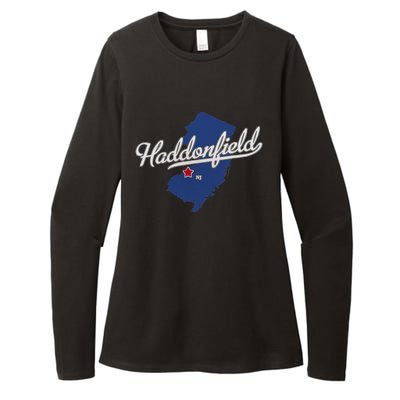 Haddonfield New Jersey NJ Map Womens CVC Long Sleeve Shirt