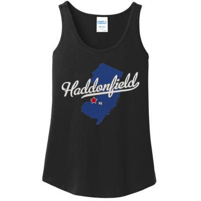 Haddonfield New Jersey NJ Map Ladies Essential Tank