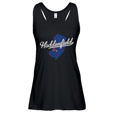 Haddonfield New Jersey NJ Map Ladies Essential Flowy Tank